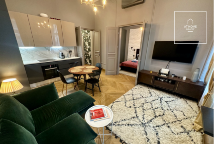 A premium two-bedroom apartment is available for rent in Budapest, 6th district, Terézváros.\"