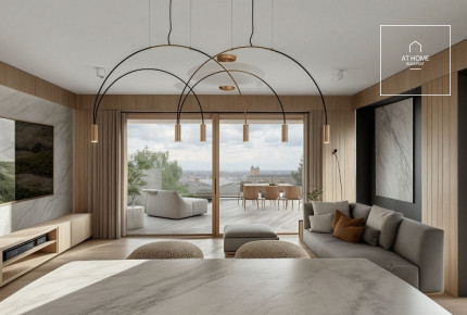 Városi panorámás 81nm-es újépítésűlakás kertkapcsolattal a II. kerületben