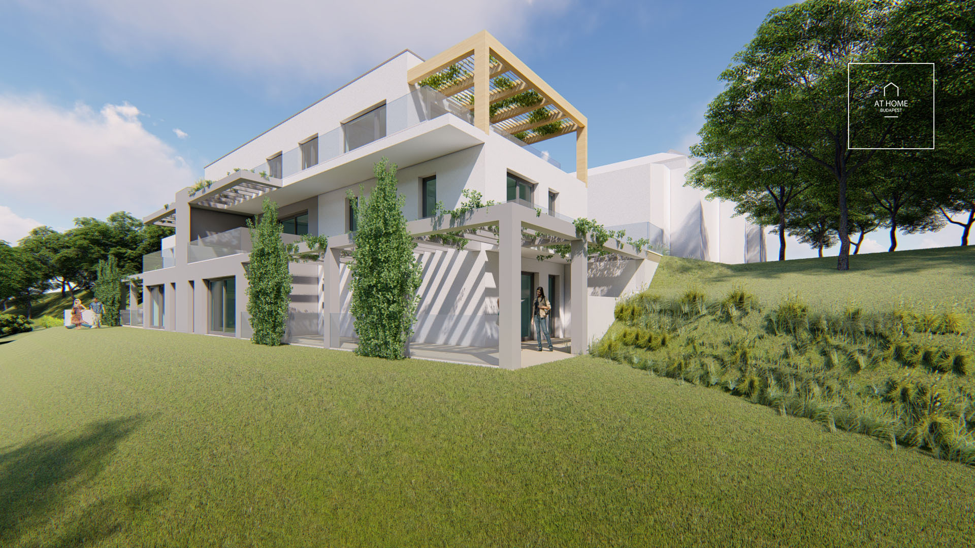 Newly built 108 sqm ground-floor apartment with a 64 sqm terrace and direct garden access in Budapest’s XII district